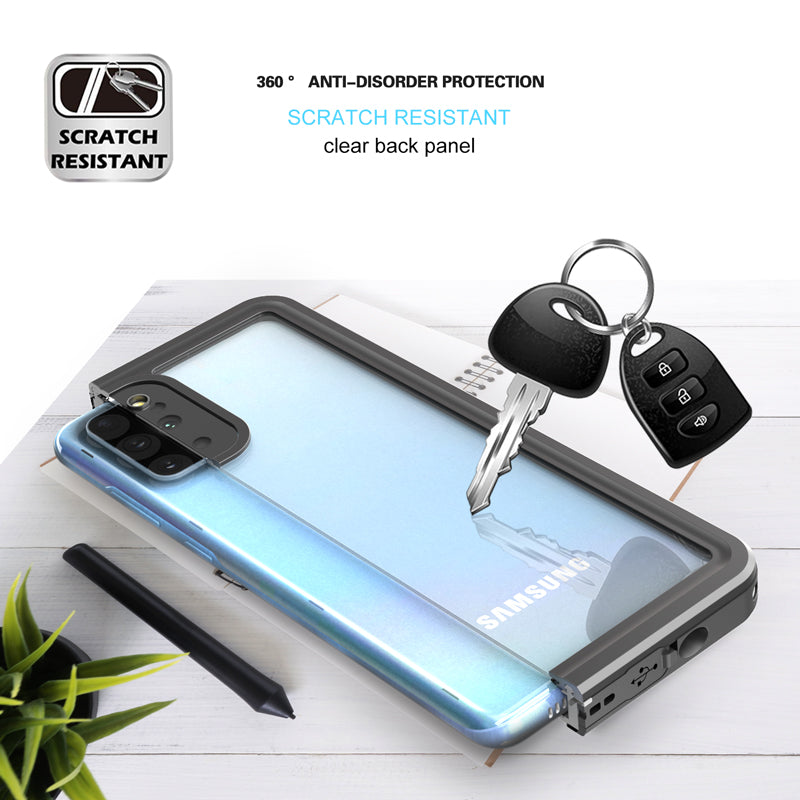 FS Series Clear Waterproof Phone Case for Samsung Galaxy S20 Plus 5G , PC+TPU IP68 Underwater Dustproof Cover
