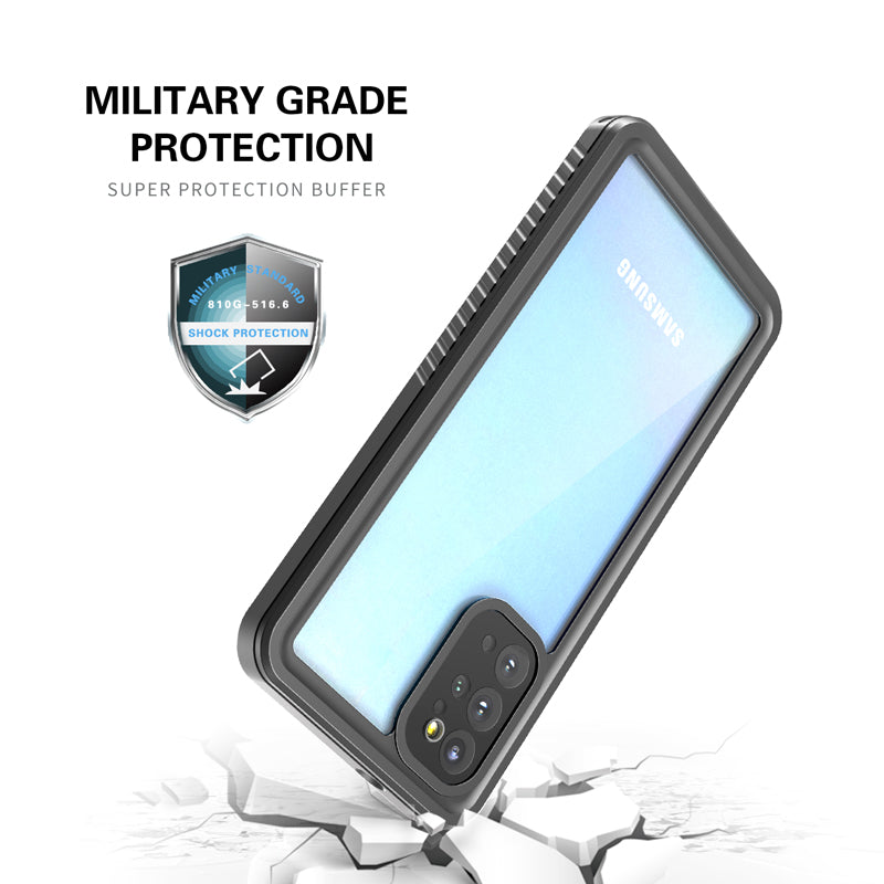 FS Series Clear Waterproof Phone Case for Samsung Galaxy S20 Plus 5G , PC+TPU IP68 Underwater Dustproof Cover