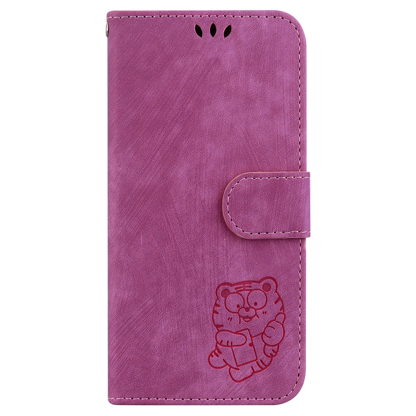 For Samsung Galaxy M34 5G / F34 5G Wallet Stand Leather Case Cute Tiger Imprint Phone Cover - Rose