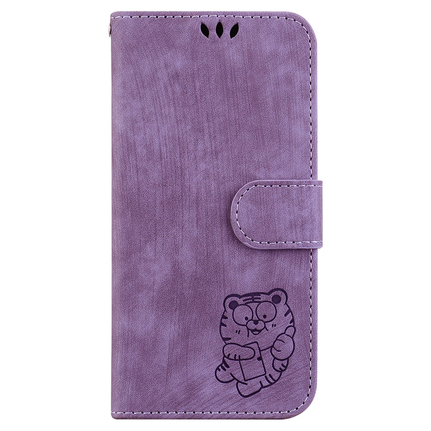 For Samsung Galaxy M34 5G / F34 5G Wallet Stand Leather Case Cute Tiger Imprint Phone Cover - Purple