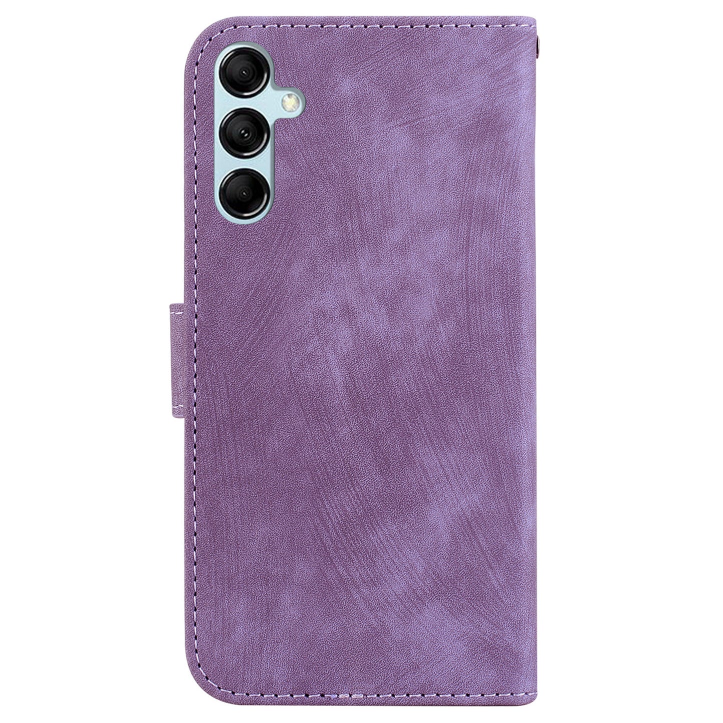 For Samsung Galaxy M34 5G / F34 5G Wallet Stand Leather Case Cute Tiger Imprint Phone Cover - Purple