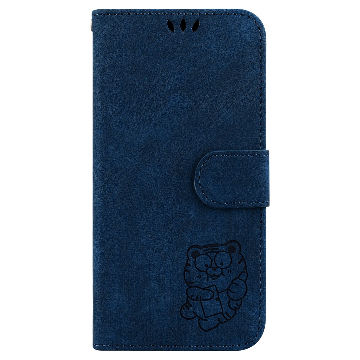 For Samsung Galaxy M34 5G / F34 5G Wallet Stand Leather Case Cute Tiger Imprint Phone Cover - Dark Blue