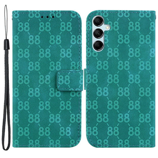 For Samsung Galaxy M34 5G / F34 5G Double 8-Shape Imprint Phone Cover Leather Wallet Stand Case - Green