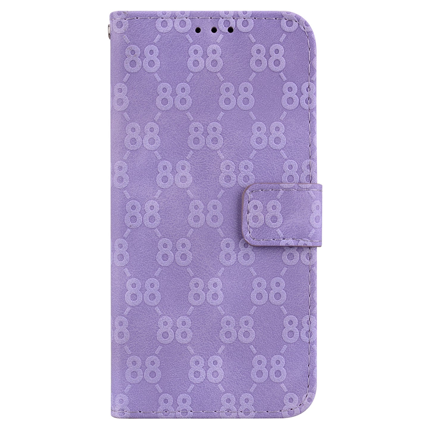 For Samsung Galaxy M34 5G / F34 5G Double 8-Shape Imprint Phone Cover Leather Wallet Stand Case - Purple