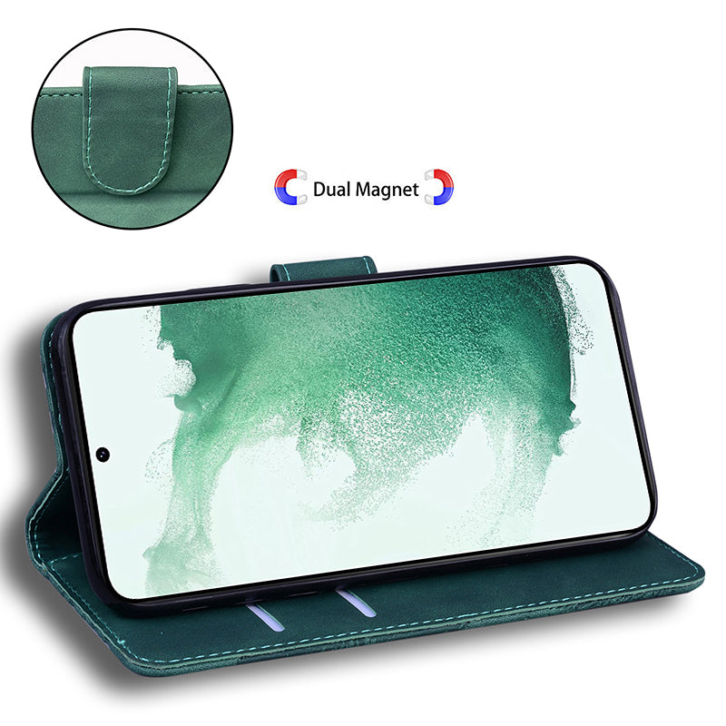 For Samsung Galaxy M34 5G / F34 5G Imprinted Tiger Wallet Cover Slim-Fit PU Leather Stand Phone Case - Green