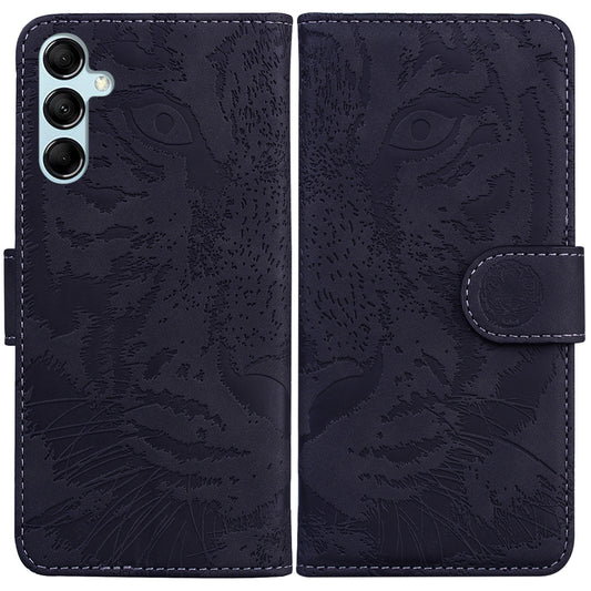 For Samsung Galaxy M34 5G / F34 5G Imprinted Tiger Wallet Cover Slim-Fit PU Leather Stand Phone Case - Black