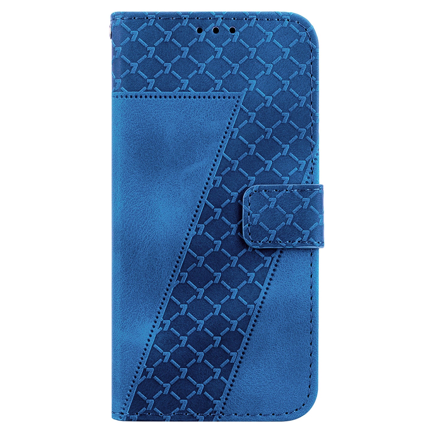 For Samsung Galaxy M34 5G / F34 5G Phone Leather Case 7-Shape Imprinted Wallet Stand Cover - Dark Blue