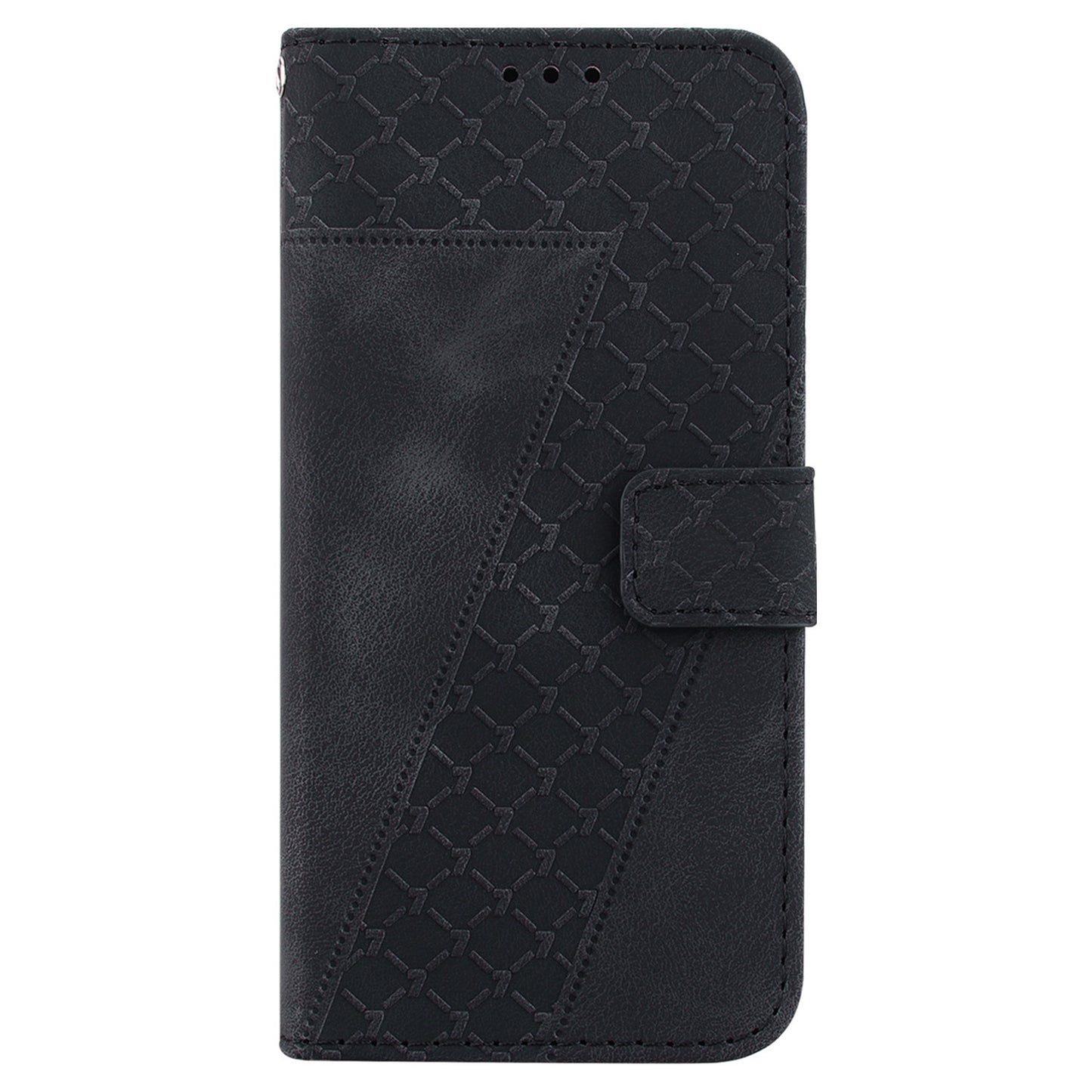 For Samsung Galaxy M34 5G / F34 5G Phone Leather Case 7-Shape Imprinted Wallet Stand Cover - Black