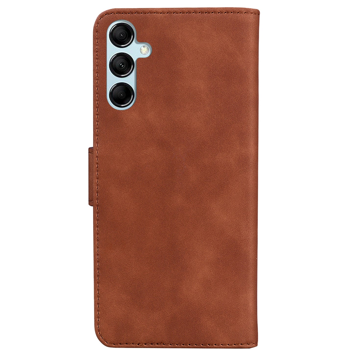 For Samsung Galaxy M34 5G / F34 5G Solid Color Wallet Phone Case PU Leather Stand Cover - Brown