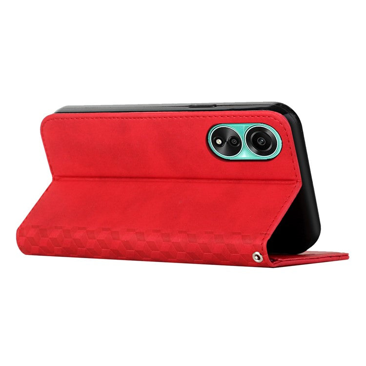 Phone Cover for Oppo A78 4G Case Skn-touch Wallet Leather Stand Phone Shell - Red