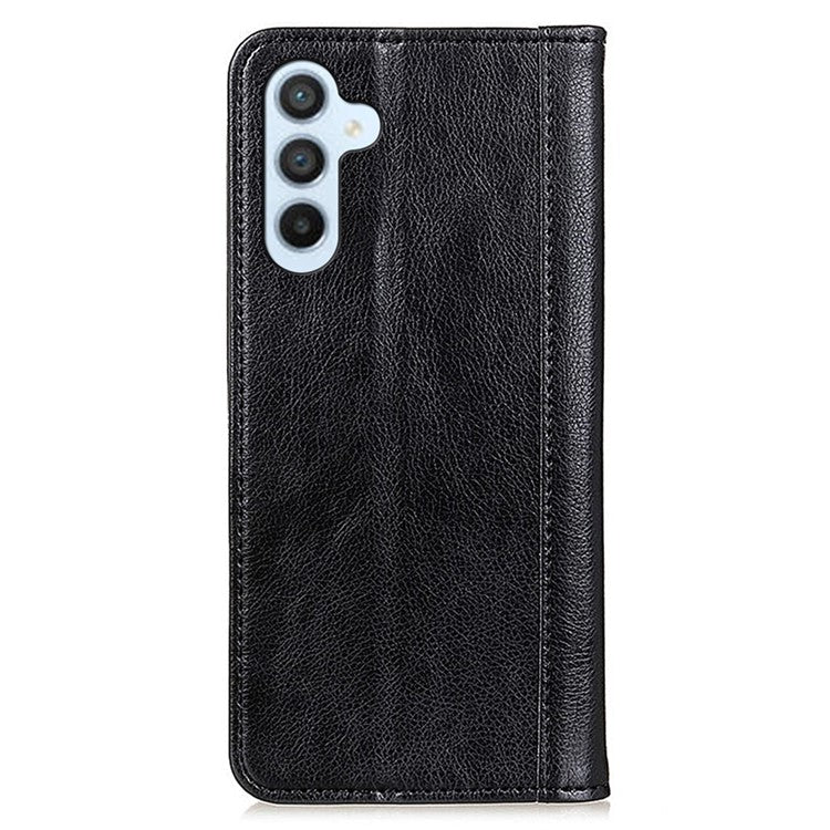 For Samsung Galaxy A05s 4G Case Anti-Scratch Split Leather Wallet Stand Mobile Phone Shell - Black
