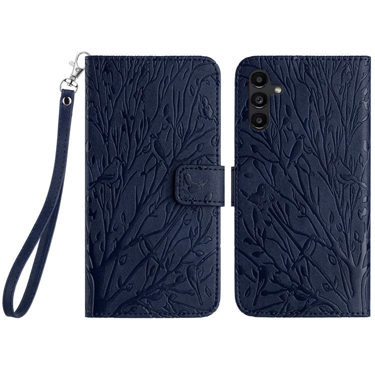 For Samsung Galaxy S23 FE Case Protective Leather Phone Cover with Stand Wallet - Blue