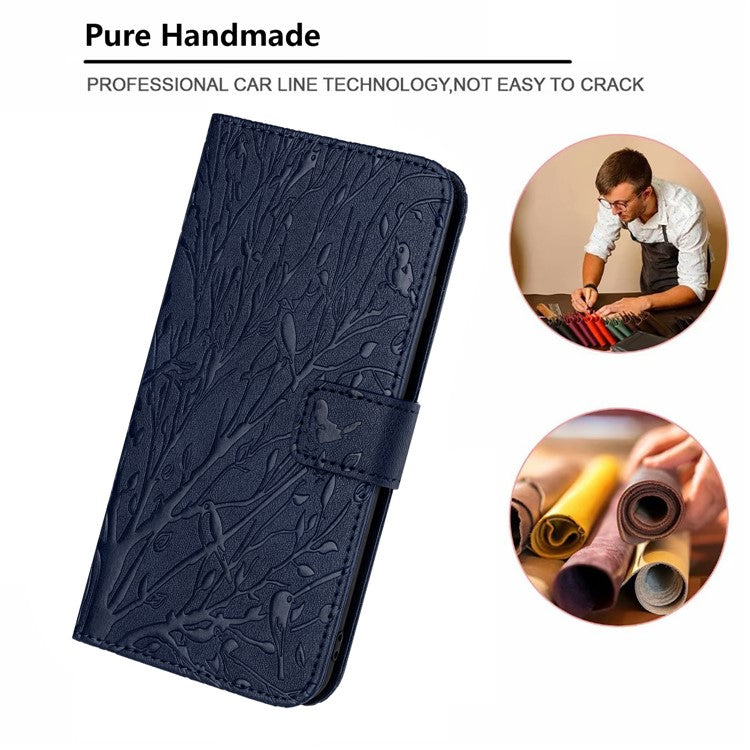 For Samsung Galaxy S23 FE Case Protective Leather Phone Cover with Stand Wallet - Blue