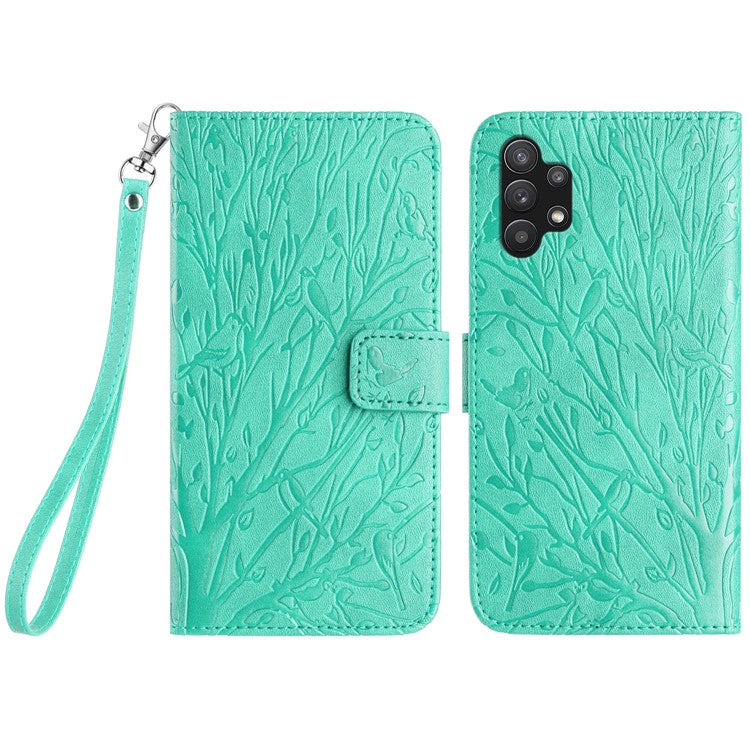 For Samsung Galaxy A32 5G / M32 5G Case Full Protection Wallet Stand Phone Cover - Green