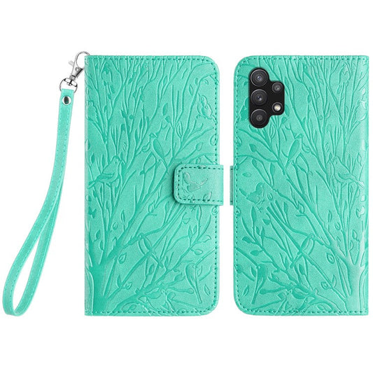For Samsung Galaxy A32 5G / M32 5G Case Full Protection Wallet Stand Phone Cover - Green