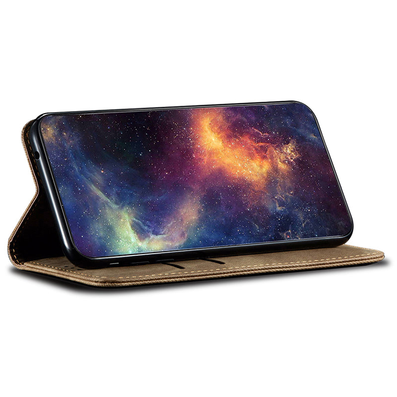 Wallet Phone Cover for Samsung Galaxy F34 5G / M34 5G Case Stand Leather Phone Shell - Khaki