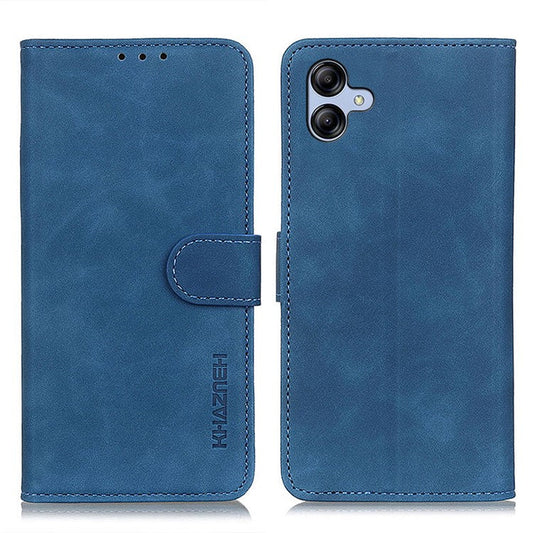 KHAZNEH For Samsung Galaxy A05 4G Case PU Leather Retro Texture Stand Phone Cover - Blue