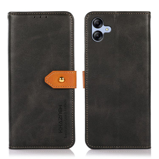 KHAZNEH For Samsung Galaxy A05 4G Case Cowhide Texture PU Leather Stand Wallet Phone Cover - Black