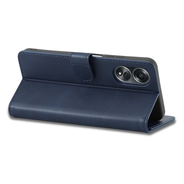 LC.IMEEKE For Oppo A58 4G / F23 5G Case Leather Phone Cover Stand Calf Texture Wallet - Blue