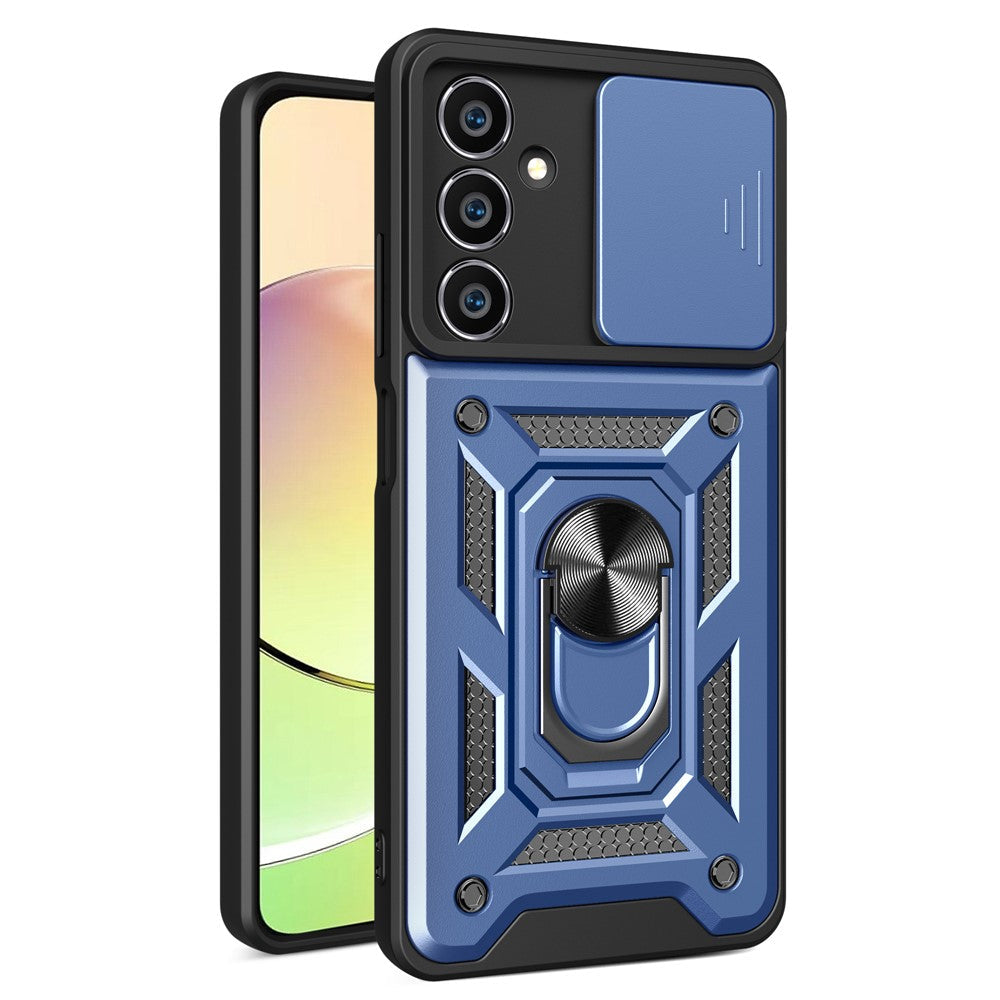 For Samsung Galaxy M54 5G / F54 5G Case Ring Kickstand PC+TPU Smartphone Cover - Blue
