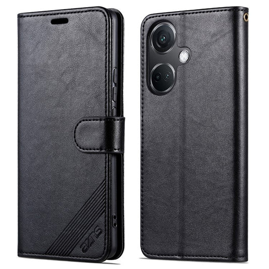 AZNS For OnePlus Nord CE3 5G / Oppo K11 5G Case Leather Wallet Protective Phone Cover - Black
