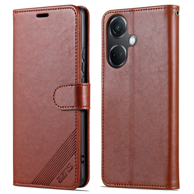 AZNS For OnePlus Nord CE3 5G / Oppo K11 5G Case Leather Wallet Protective Phone Cover - Brown