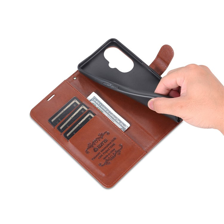 AZNS For OnePlus Nord CE3 5G / Oppo K11 5G Case Leather Wallet Protective Phone Cover - Brown