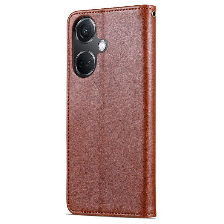 AZNS For OnePlus Nord CE3 5G / Oppo K11 5G Case Leather Wallet Protective Phone Cover - Brown