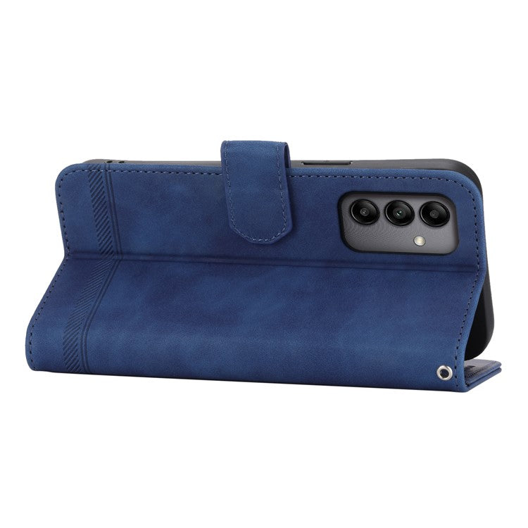 DIERFENG DF-03 For Samsung Galaxy A05s 4G Case Slim-Fit PU Leather Stand Cover Phone Shell Wallet - Blue