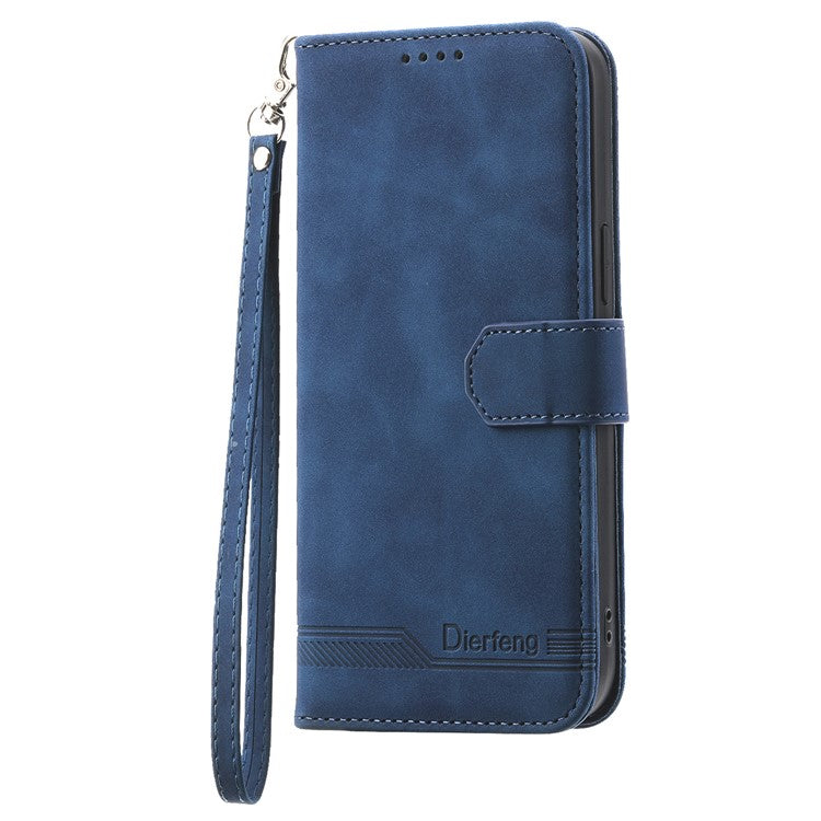 DIERFENG DF-03 For Samsung Galaxy A05s 4G Case Slim-Fit PU Leather Stand Cover Phone Shell Wallet - Blue