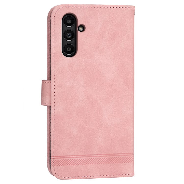 DIERFENG DF-03 For Samsung Galaxy A15 4G Case Shockproof Leather Stand Phone Cover Wallet - Pink