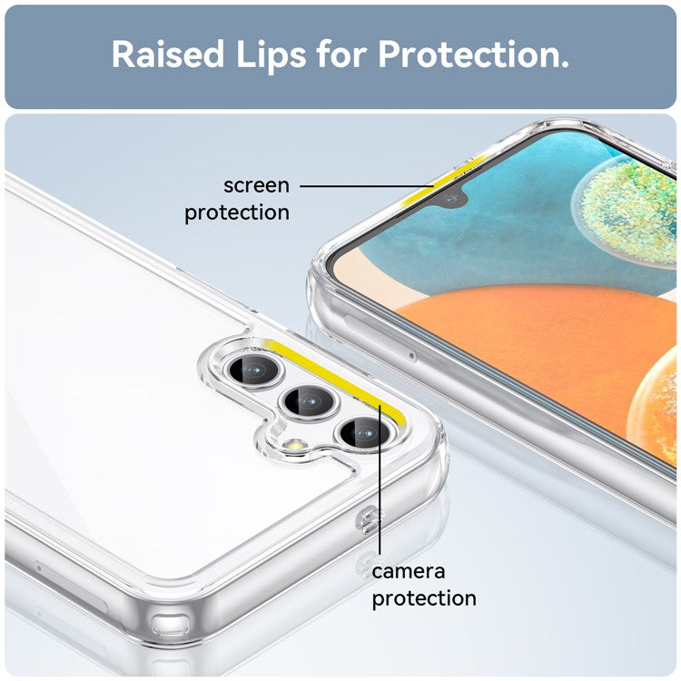 For Samsung Galaxy A14 5G / A14 4G Case Clear Phone Cover with Electroplating Buttons (Big Rear Lens Hole)