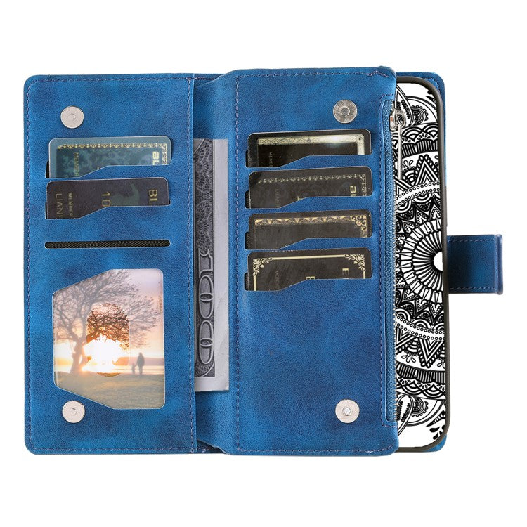 For Samsung Galaxy A05s 4G Case Phone Cover Wallet PU Leather Stand Shell with Strap - Blue