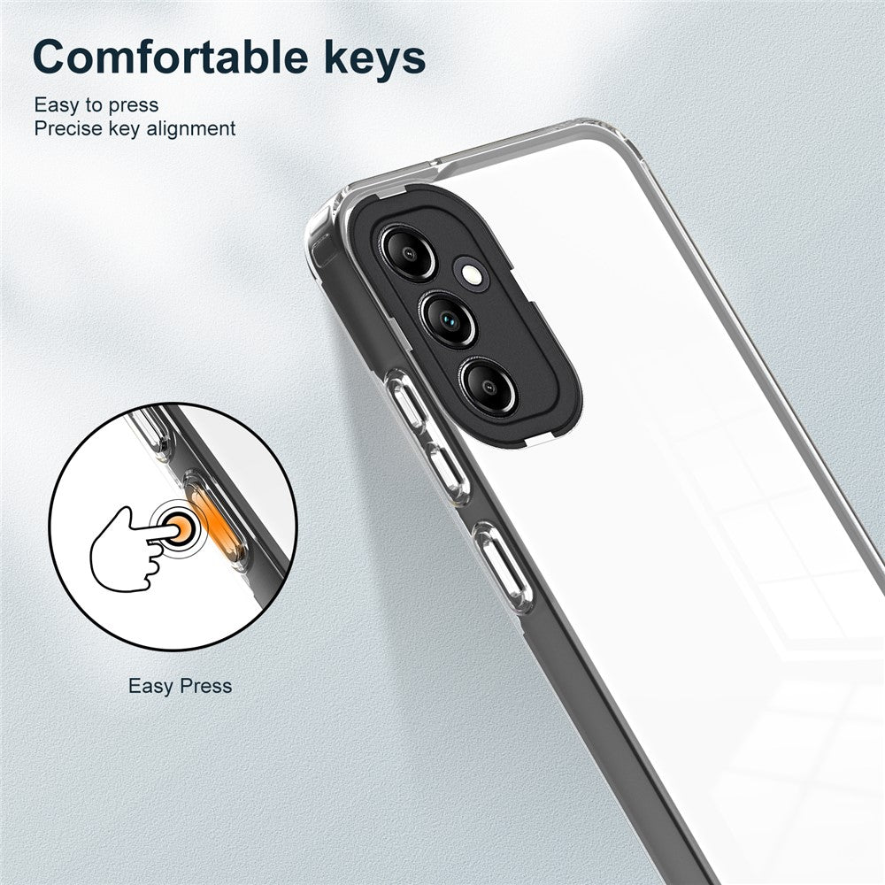 For Samsung Galaxy M54 5G / F54 5G Case TPU+PC Clear Shockproof Phone Cover - Black