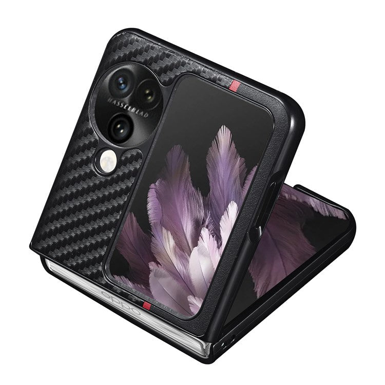 LC.IMEEKE For Oppo Find N3 Flip 5G Case Carbon Fiber Texture Back Slim Phone Cover