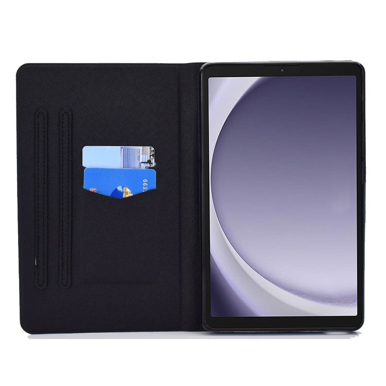 For Samsung Galaxy Tab A9+ Case PU Leather+TPU Tablet Cover with Card Slot - Retro Butterflies