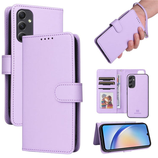 BETOPNICE 005 For Samsung Galaxy A34 5G Case Stand Wallet Detachable Phone Leather Cover - Purple