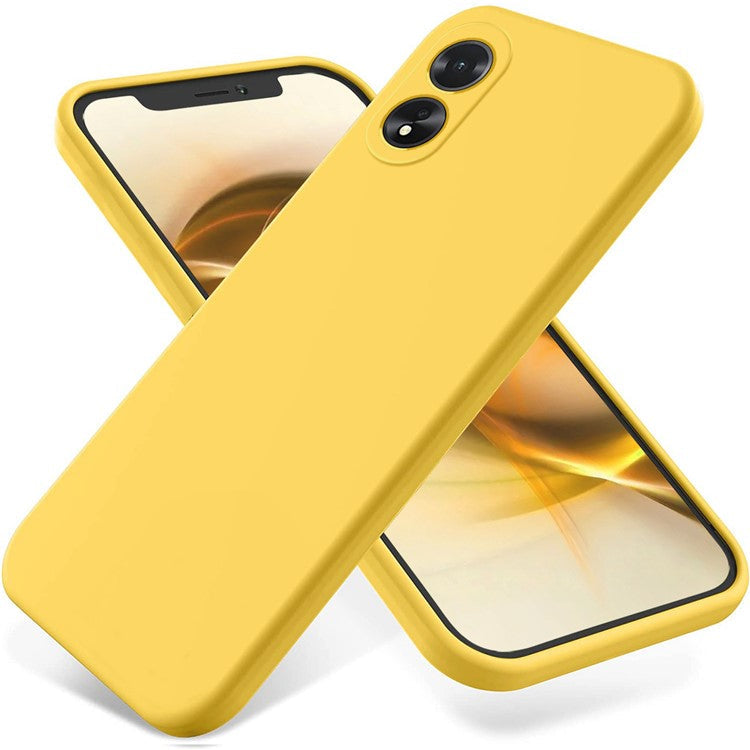 Shockproof Liquid Silicone Shell For Oppo A38 4G / A18 4G Case Mobile Phone Cover - Yellow