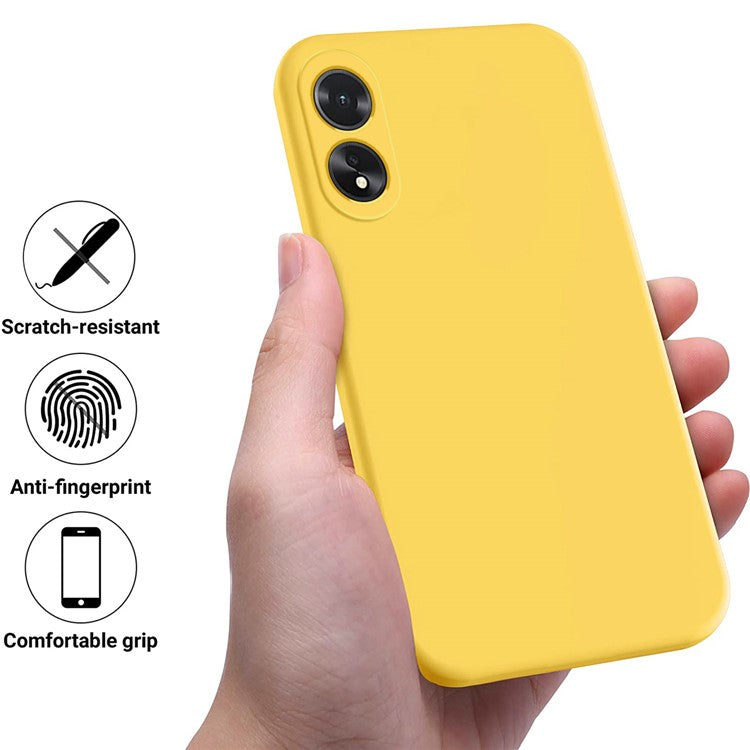 Shockproof Liquid Silicone Shell For Oppo A38 4G / A18 4G Case Mobile Phone Cover - Yellow