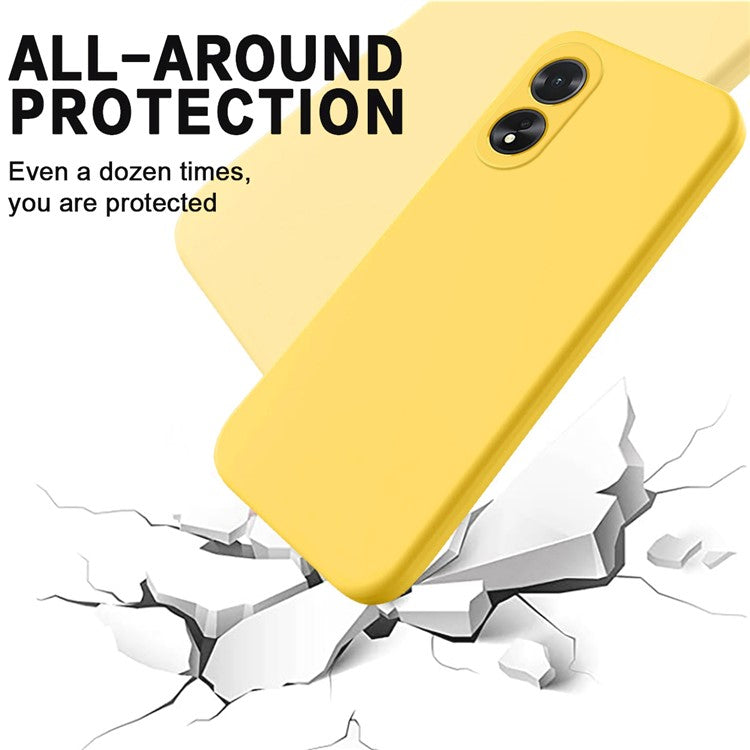 Shockproof Liquid Silicone Shell For Oppo A38 4G / A18 4G Case Mobile Phone Cover - Yellow