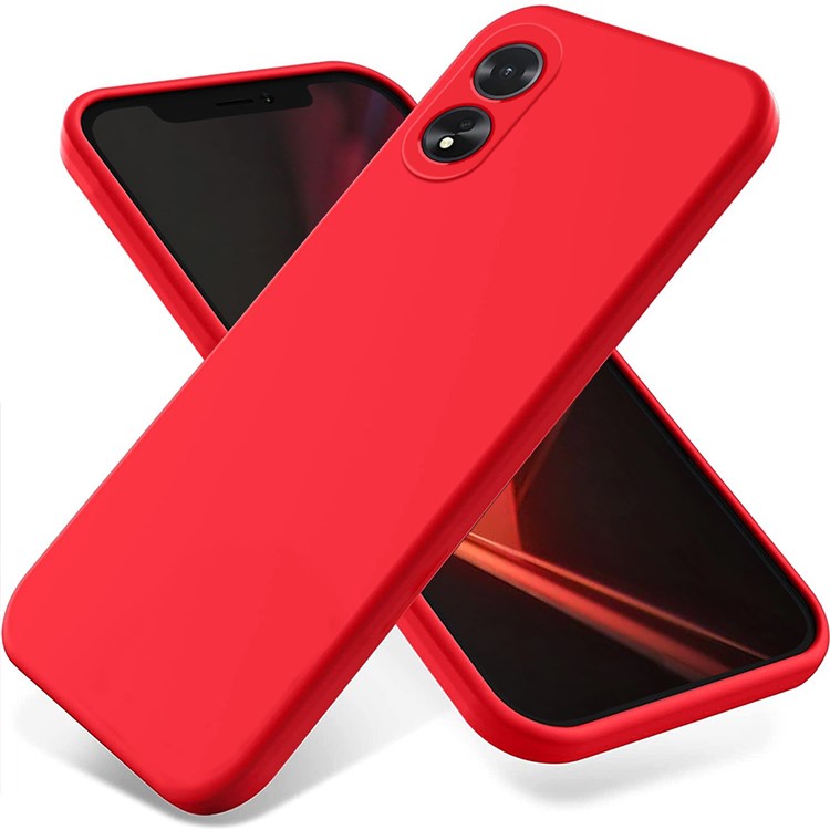 Shockproof Liquid Silicone Shell For Oppo A38 4G / A18 4G Case Mobile Phone Cover - Red