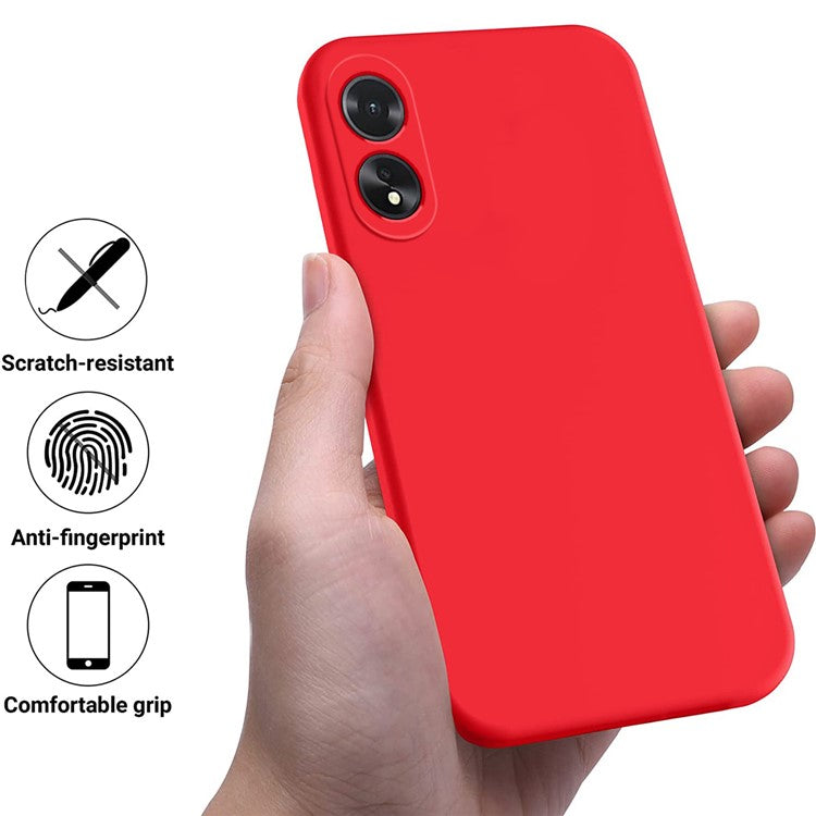 Shockproof Liquid Silicone Shell For Oppo A38 4G / A18 4G Case Mobile Phone Cover - Red