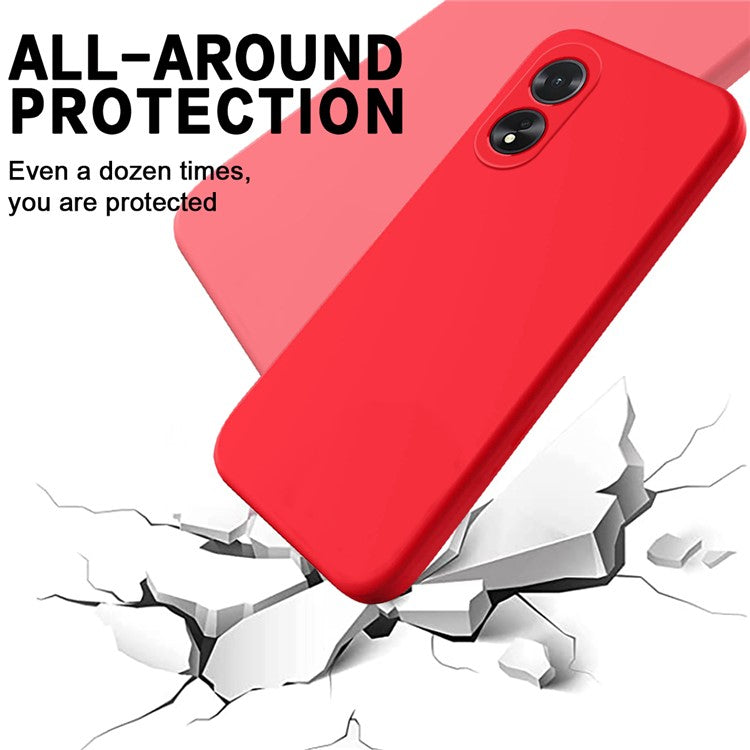 Shockproof Liquid Silicone Shell For Oppo A38 4G / A18 4G Case Mobile Phone Cover - Red