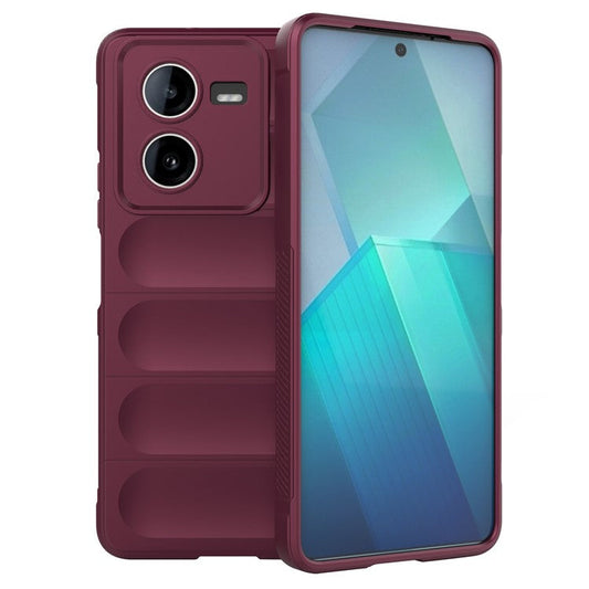 For vivo iQOO Z8x 5G Case TPU Rugged Anti-Scratch Cell Phone Cover - Wine Red