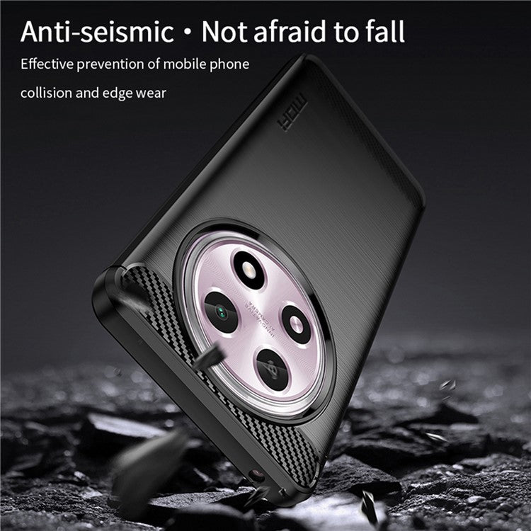 MOFI JK TPU Series-1 For Oppo A2 Pro 5G TPU Case Carbon Fiber Texture Phone Cover - Black