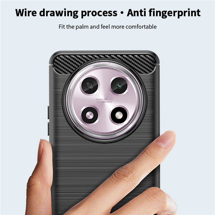 MOFI JK TPU Series-1 For Oppo A2 Pro 5G TPU Case Carbon Fiber Texture Phone Cover - Black