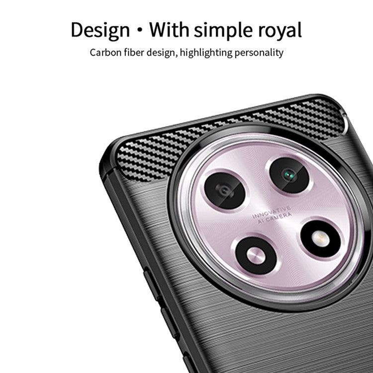 MOFI JK TPU Series-1 For Oppo A2 Pro 5G TPU Case Carbon Fiber Texture Phone Cover - Red