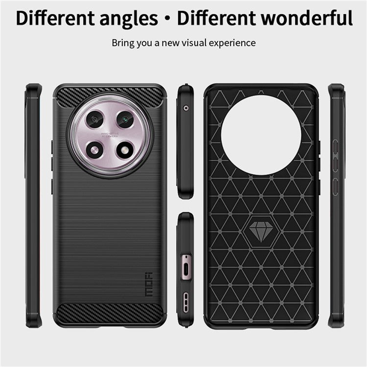 MOFI JK TPU Series-1 For Oppo A2 Pro 5G TPU Case Carbon Fiber Texture Phone Cover - Blue