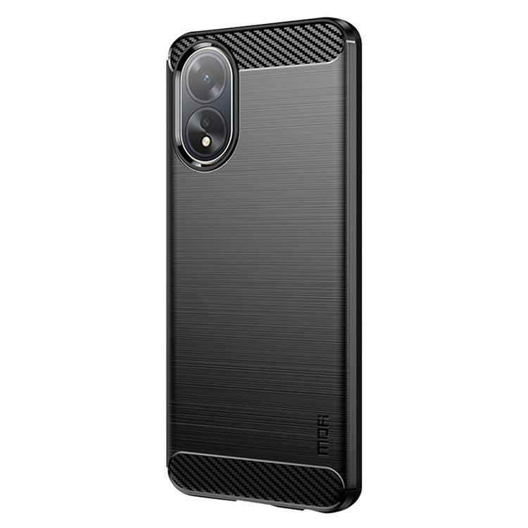 MOFI JK TPU Series-1 For Oppo A38 4G Slim-Fit TPU Case Carbon Fiber Texture Cell Phone Cover - Black
