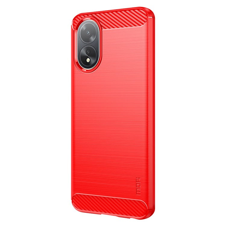 MOFI JK TPU Series-1 For Oppo A38 4G Slim-Fit TPU Case Carbon Fiber Texture Cell Phone Cover - Red